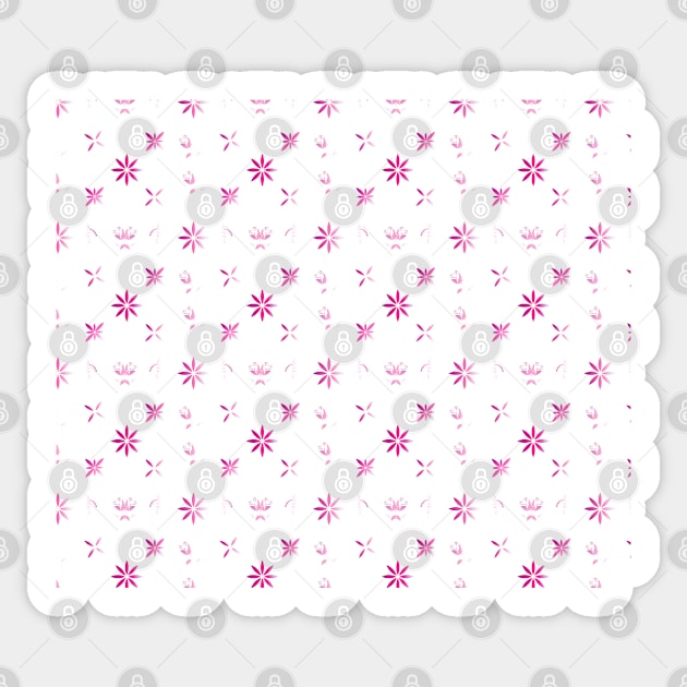 Beautiful Flowers Seamless Pattern With pink Sticker by Happy - Design